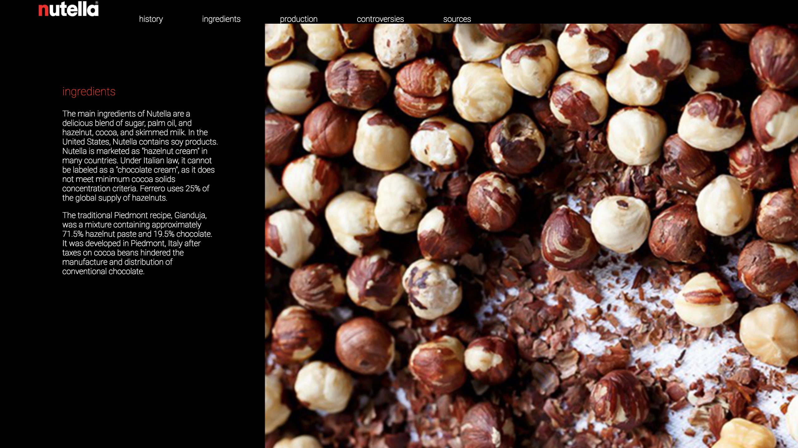 nutella website
